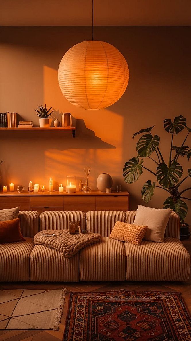 Warm Apartment Lighting: Cozy Living Room Ambiance for Any Decor