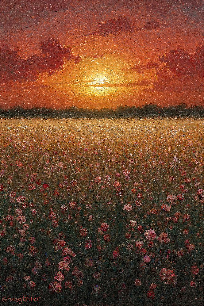 Vibrant Sunset Paintings: High-Quality Flower Wallpapers