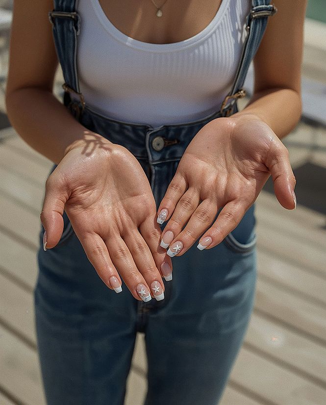 Preppy Beach Nails: Chic Blue & White Summer Manicure Guide