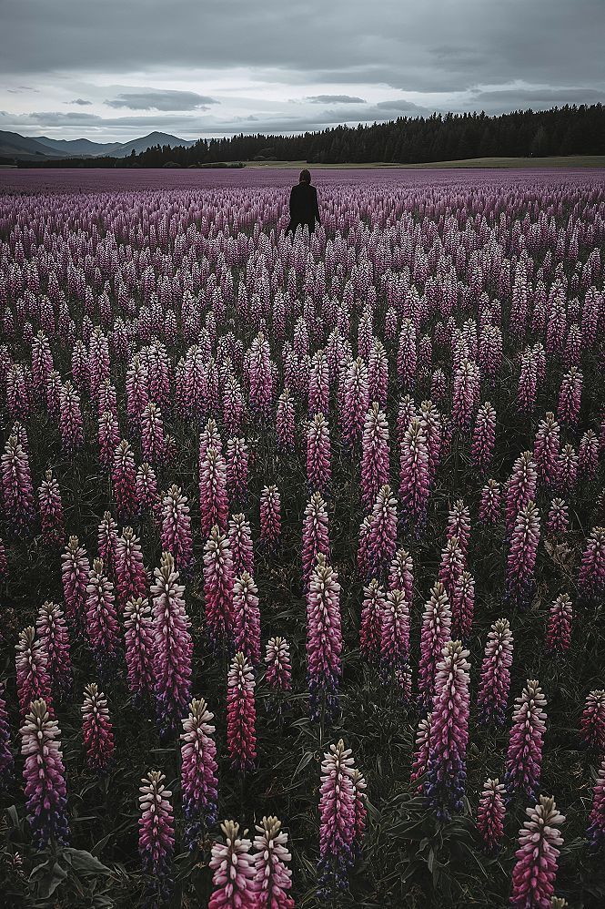 Lake Tekapo Blooms: Vibrant Lupin Flowers and Mountain Lake Scenery