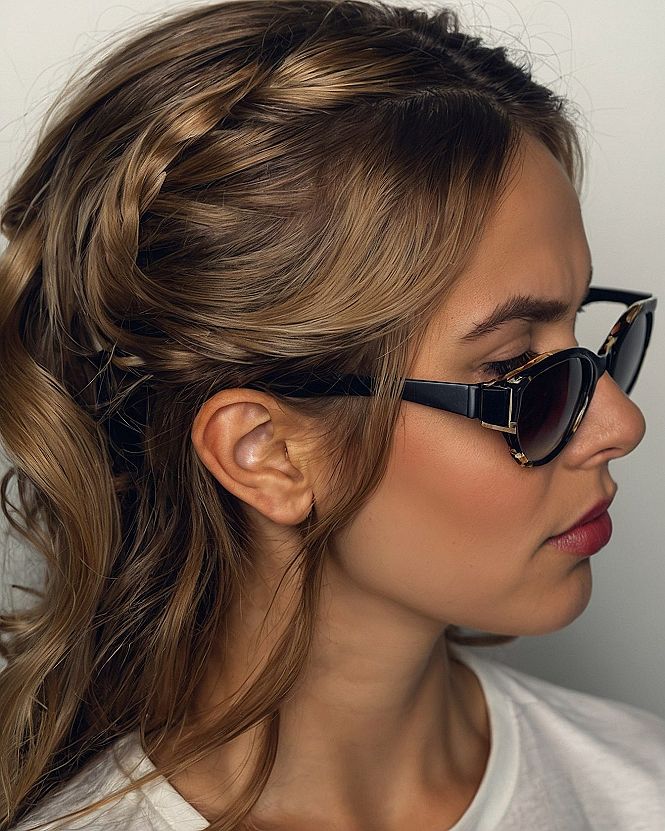 Braided Crown Half Up Hairstyle For Prom