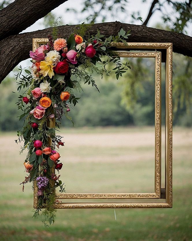 Hanging Picture Frame Wedding Arches for Outdoor Spaces