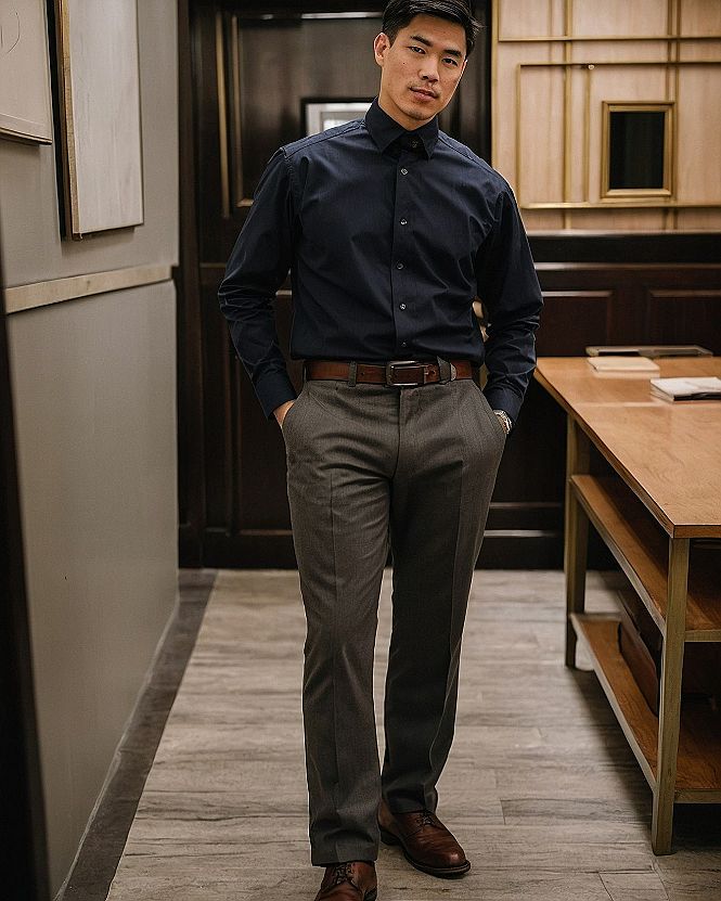 Pairing Dark Dress Shirts With Classic Wool Trousers