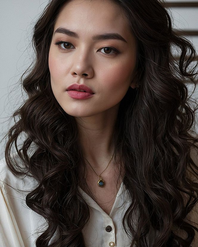 Adding A Soft Brunette Headband To Voluminous Curls