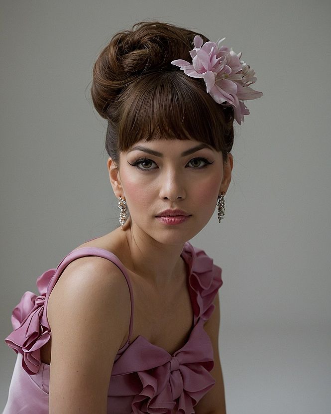 Adding Fresh Floral Accents to Long Curly Hair