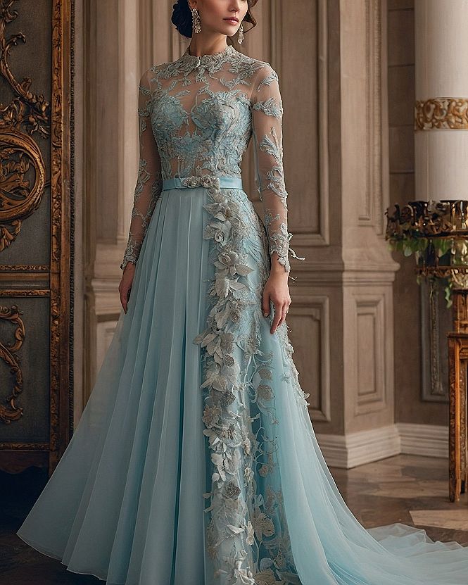 Styling an Embroidered Floral Applique Evening Dress
