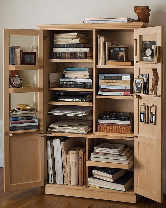 Incorporating Open Wood Cabinets for Backyard Storage