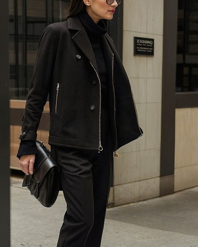 Pairing a Classic Black Dress with a Large Tote Bag