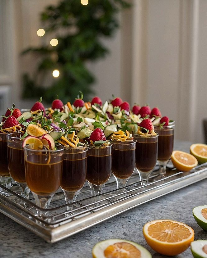 Serving Individual Desserts During Late Night Outdoor Receptions