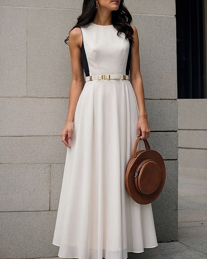 Adding A Belted Waist To Your Race Day White Dress