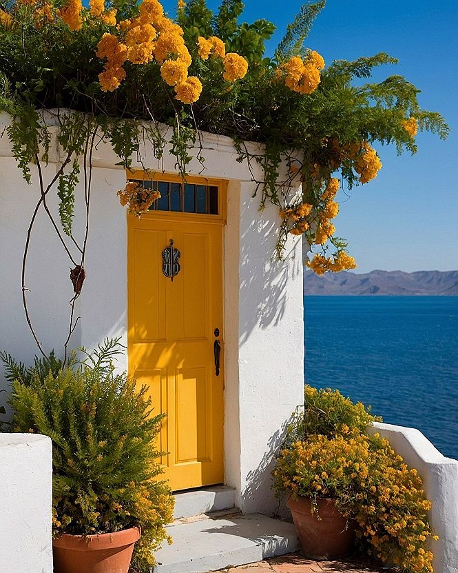 Adding Sunny Yellow Door Accents to Coastal Homes