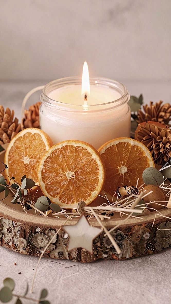 Designing a Citrus and Dried Flower Candle Centerpiece