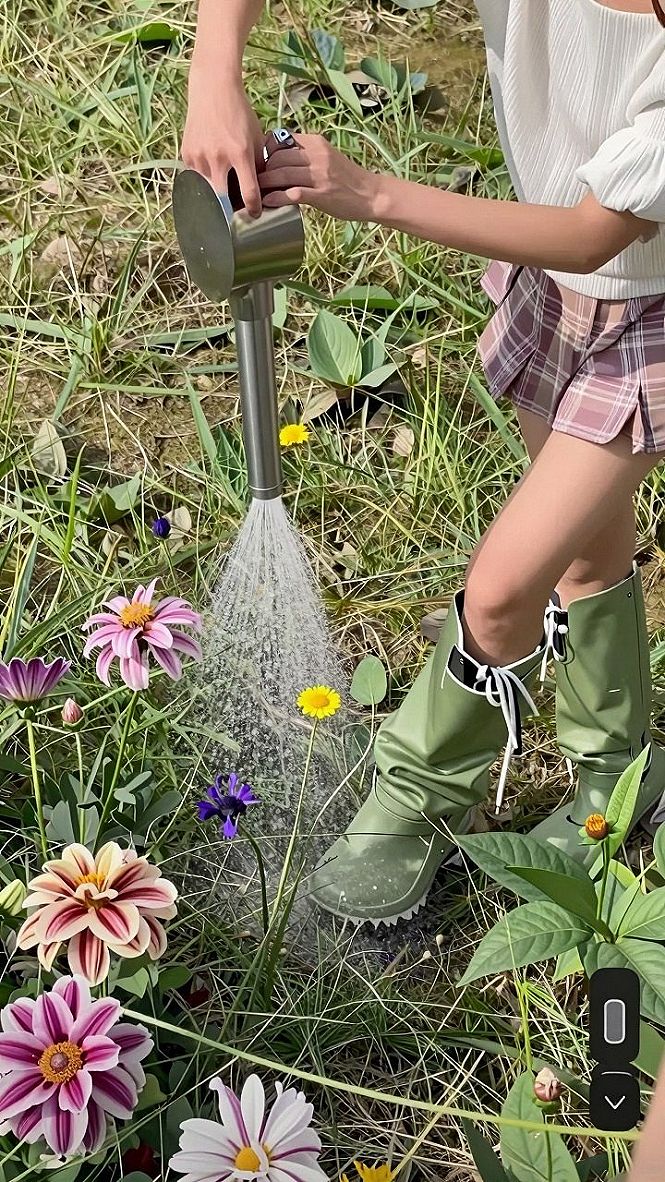 Using a Metal Watering Can for Clean Garden Shots