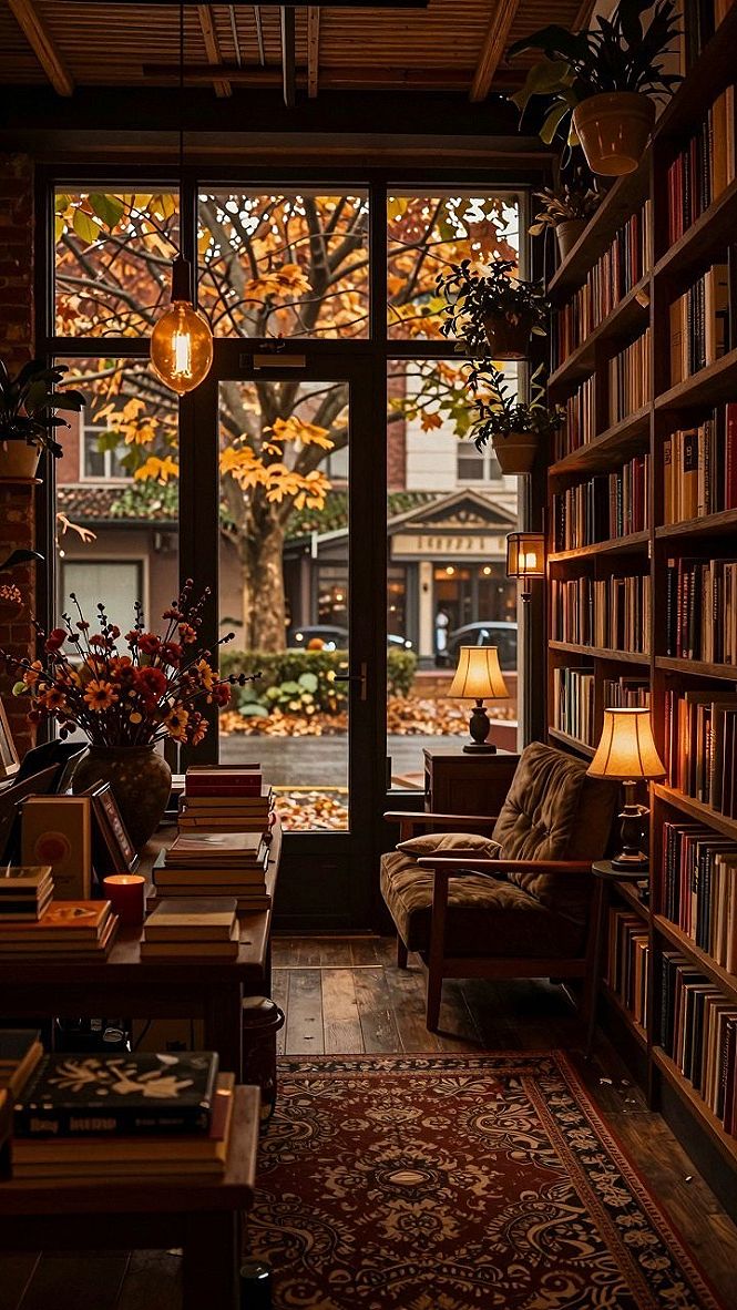 Embracing Cozy Bookshop Wallpapers for Autumn