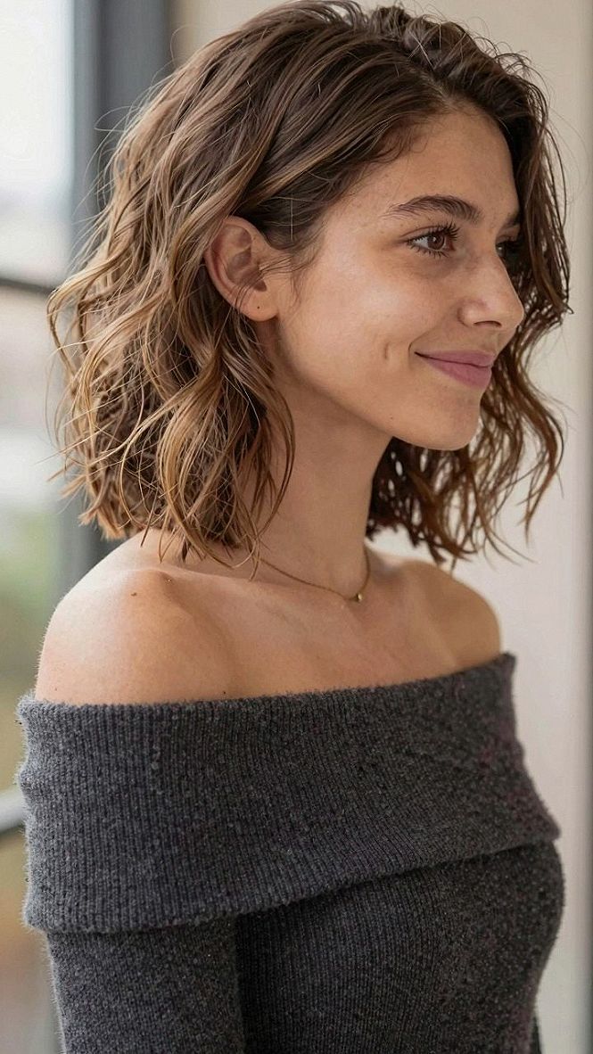 Embracing Wavy Lob Haircuts With Sandy Blond Tints