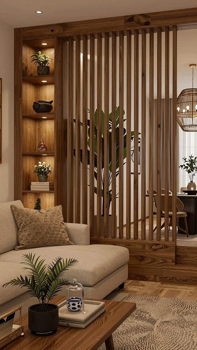 Using Slat Dividers and Greenery for Open Spaces