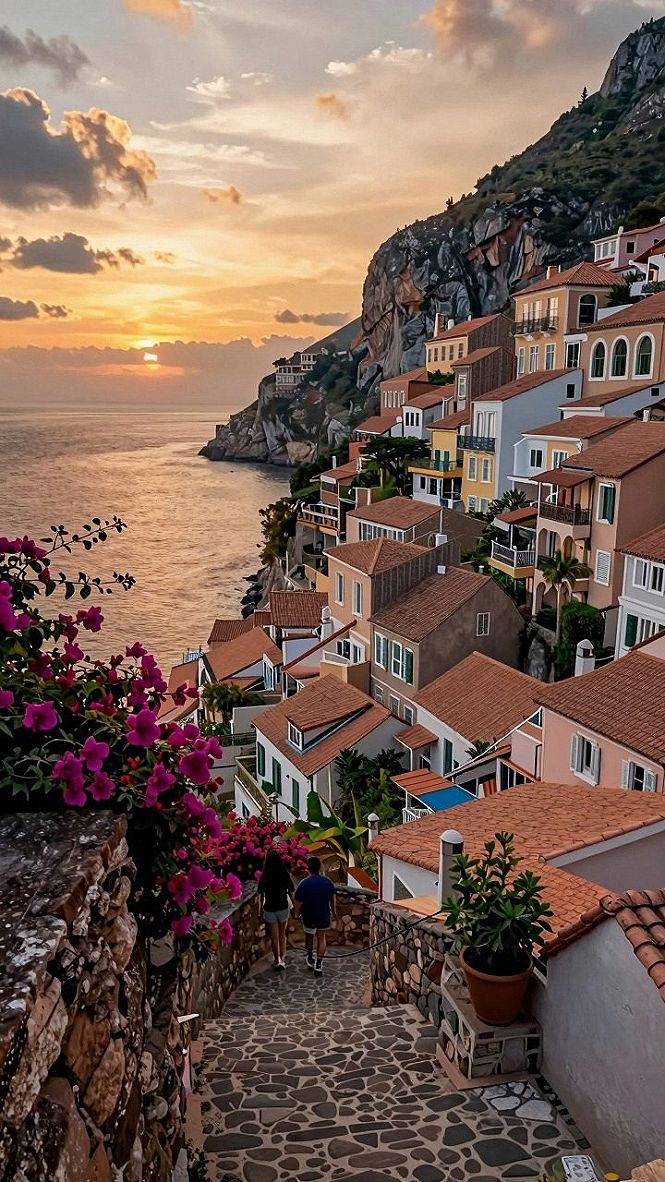 Exploring Coastal Villages During Golden Hour