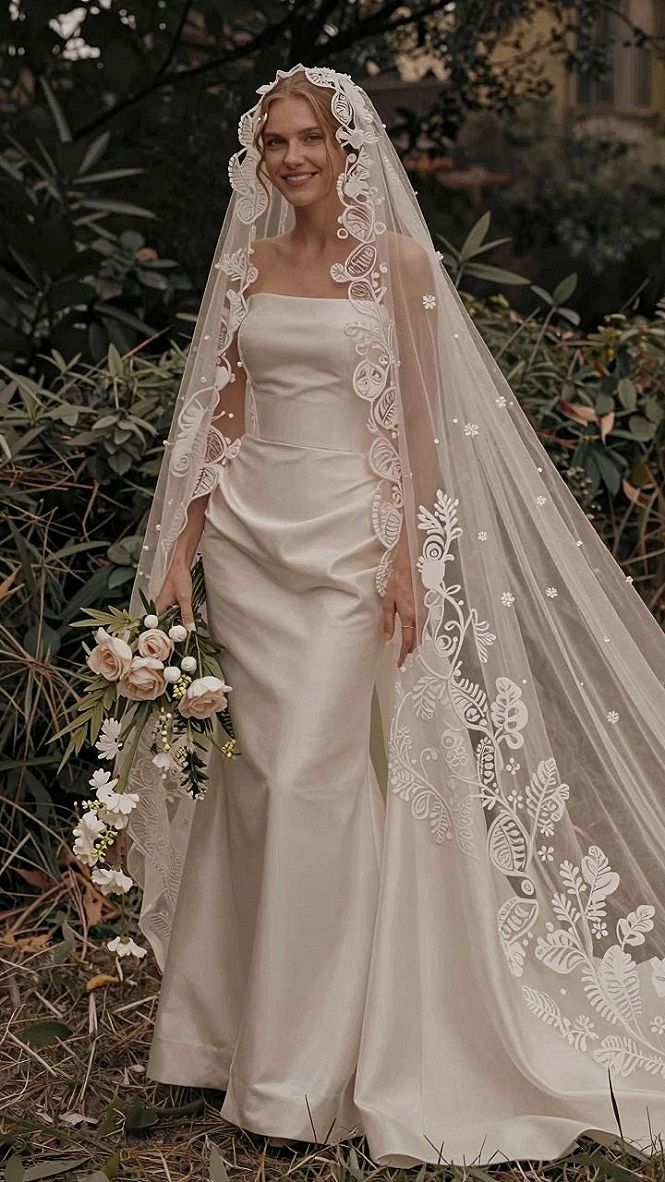 Styling a Statement Veil with a Simple Wedding Dress