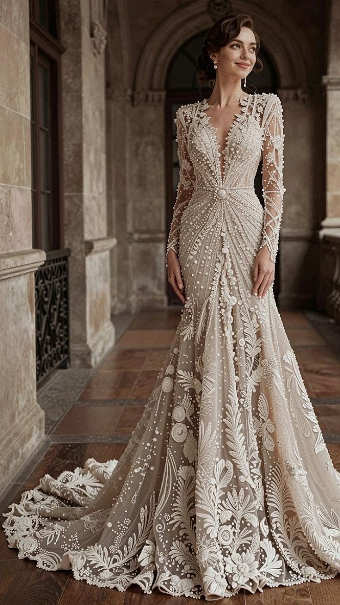 Adding Beaded Accents to a Lace Wedding Dress