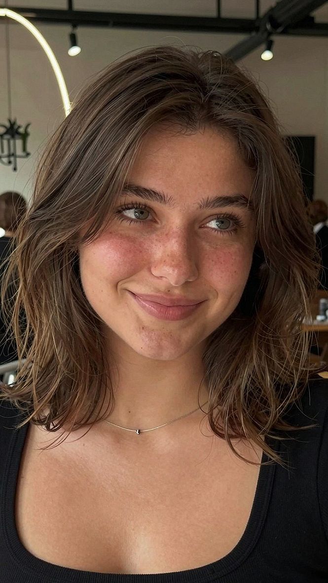 Embracing Curtain Bangs with Midlength Layered Cuts