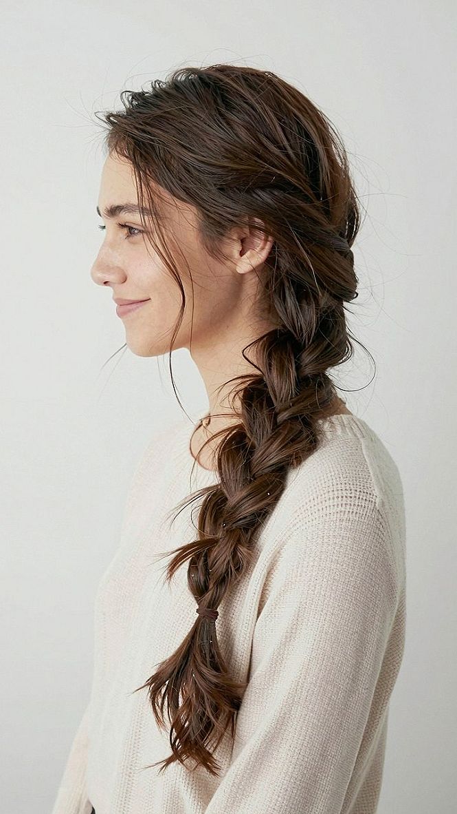 Styling A Messy Side Braid For Long Hair