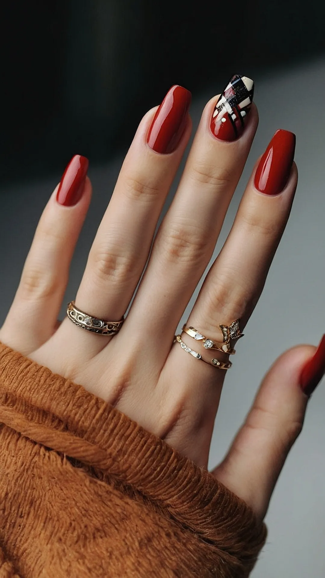 Crimson Crush: Fall's Boldest Nail Statement