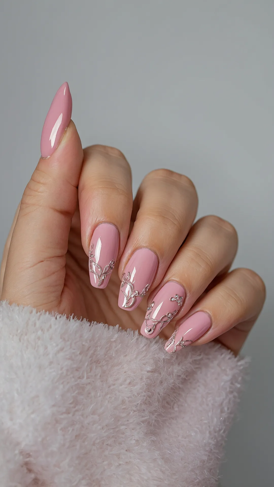 Silver Swirl Pink Art