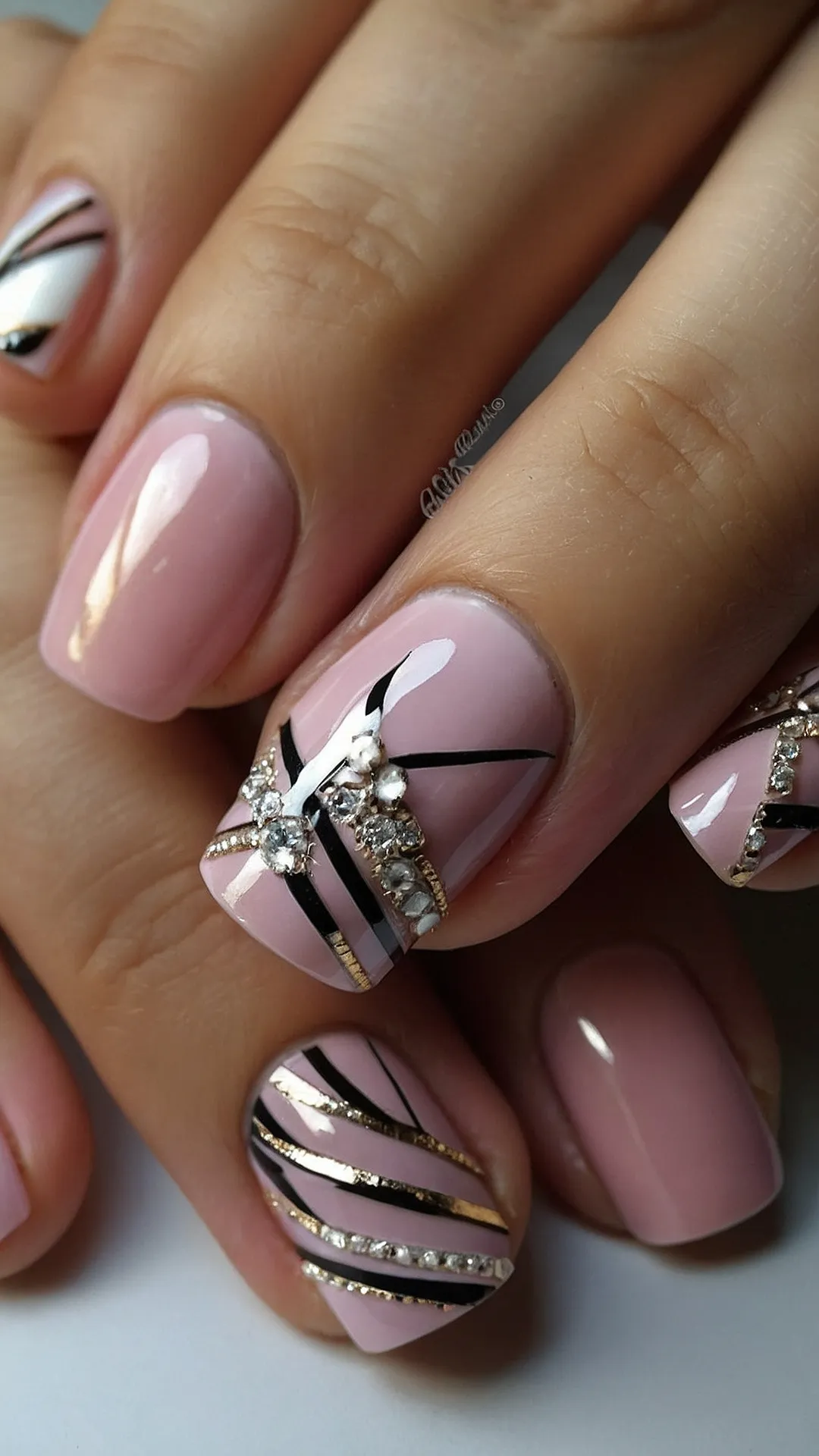 Glittery Winter Nails