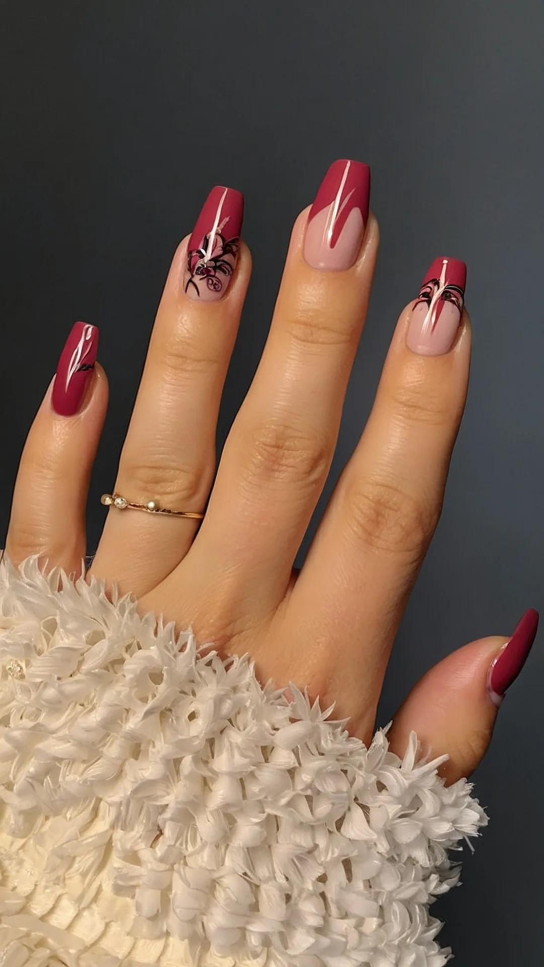 Crimson Christmas Nails