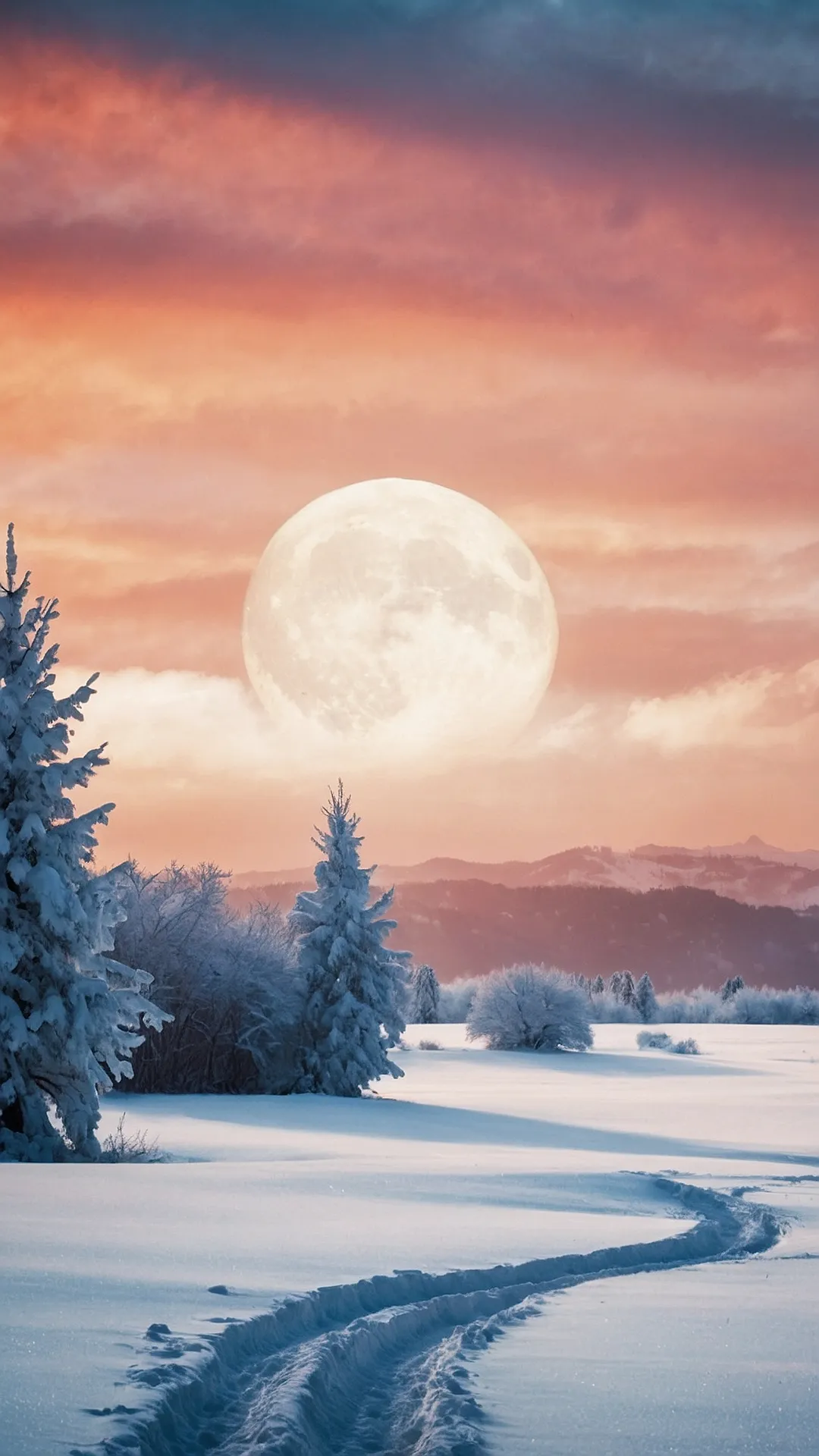 Moonlit Snowscape: