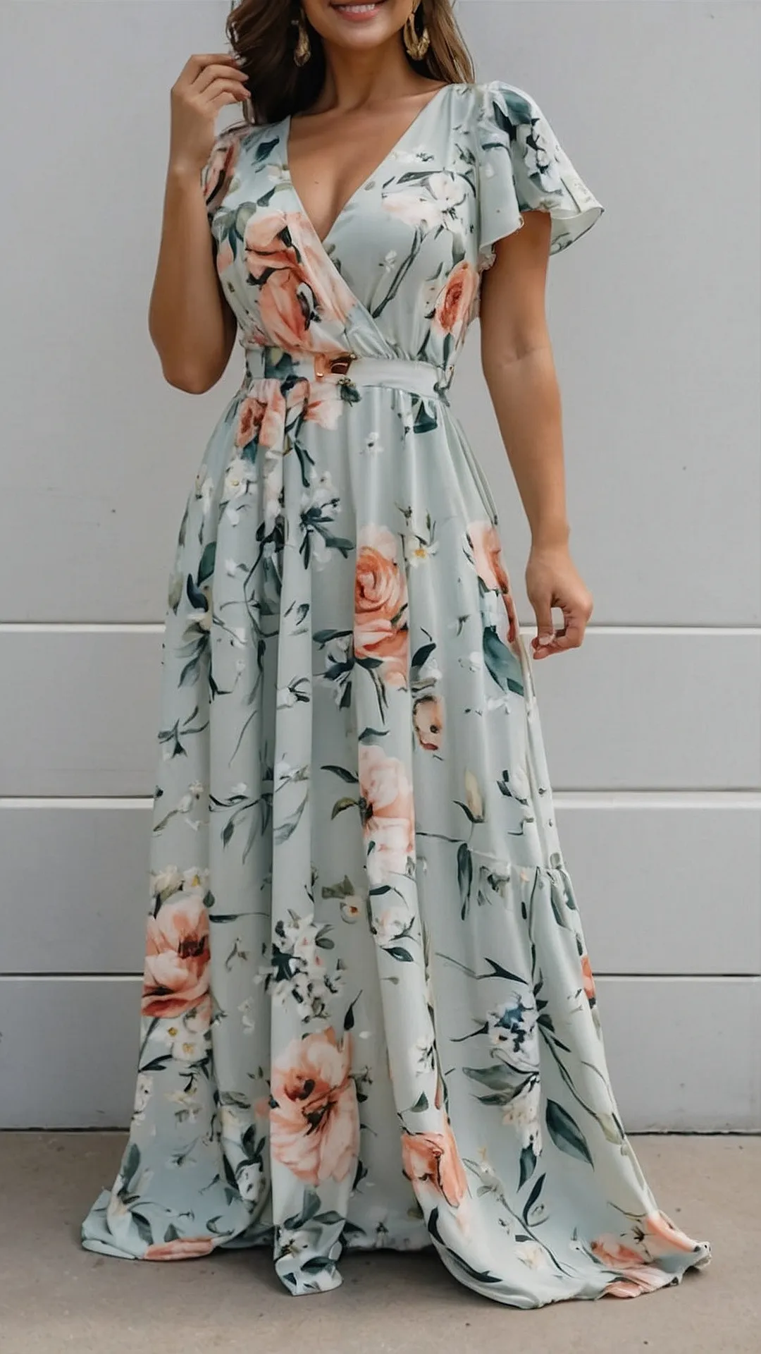 Casual to Glam Maxi Floral Dress Fashion Inspiration