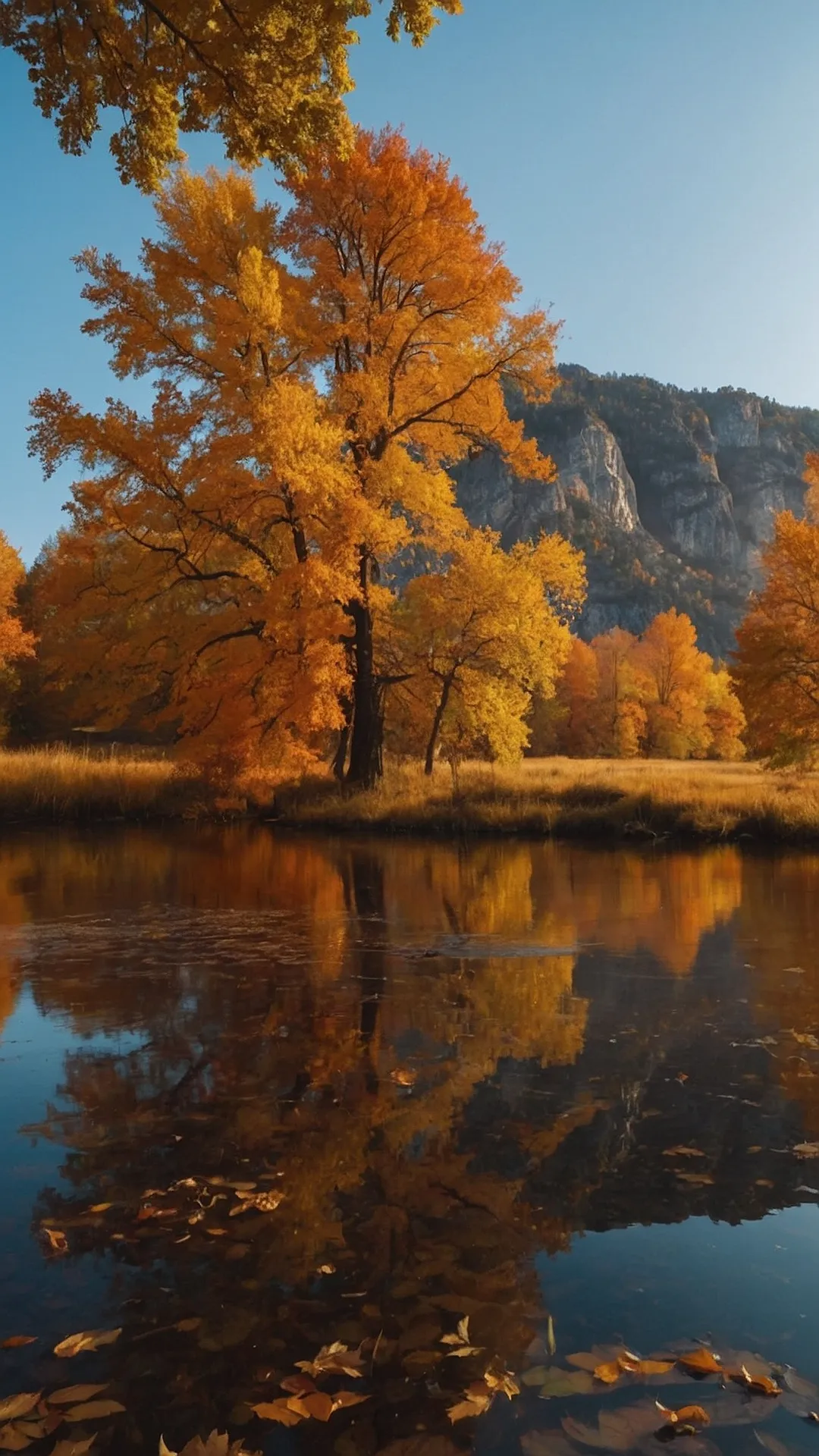 Autumn's Mirrored Glow: