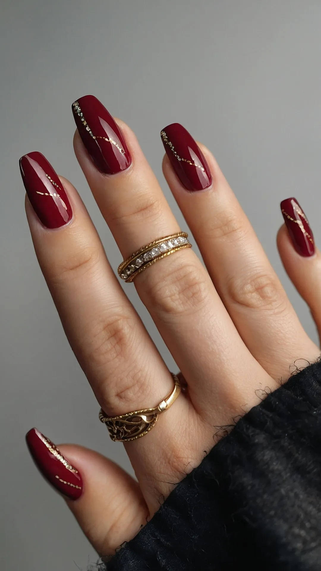 Crimson Kiss:  Subtle Fall Red Nails