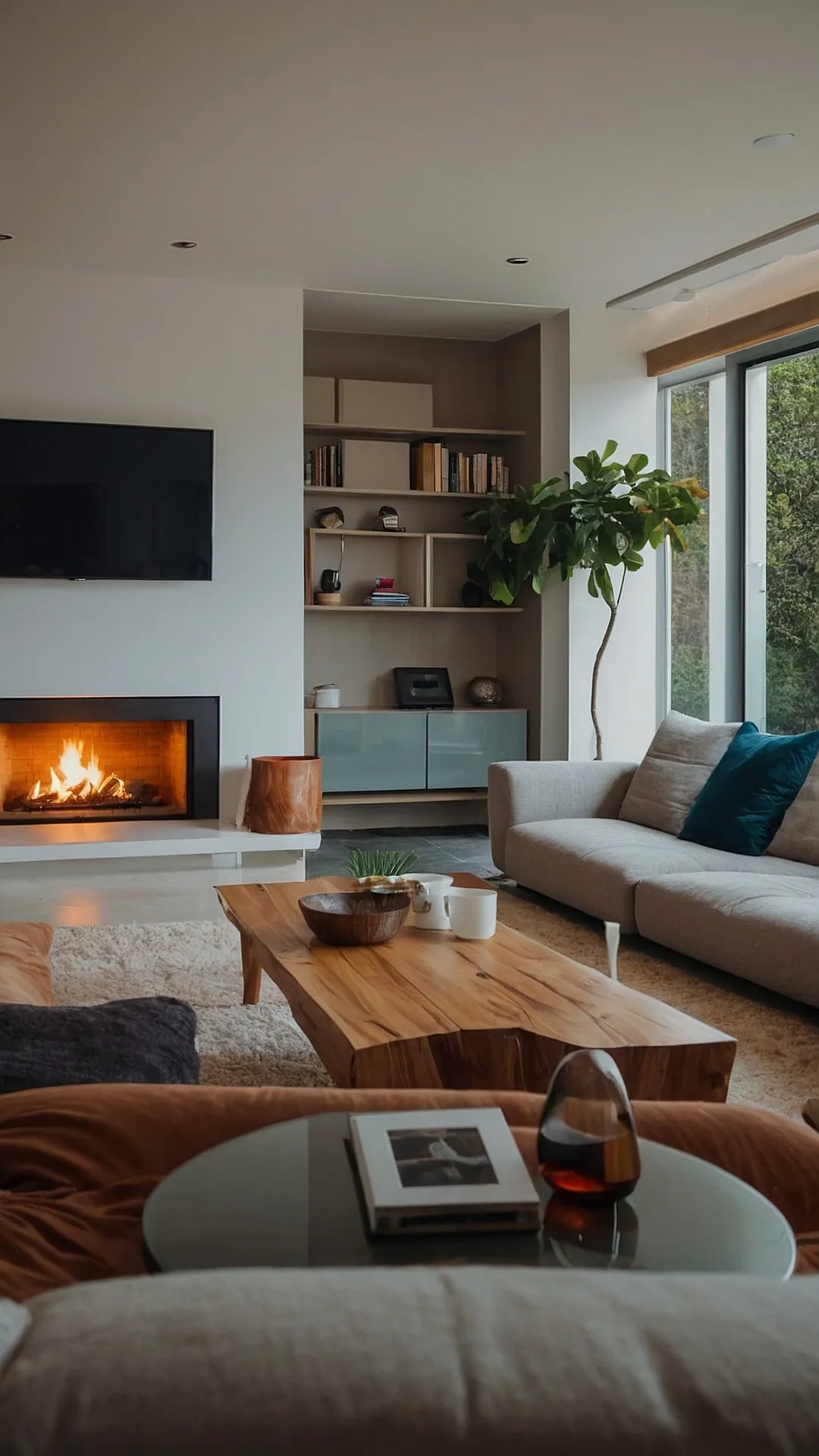 Cozy Fireplace: