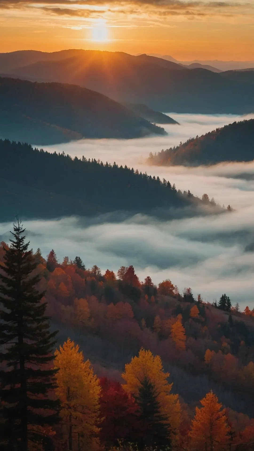 Autumn Dreamscapes: A Misty Morning: