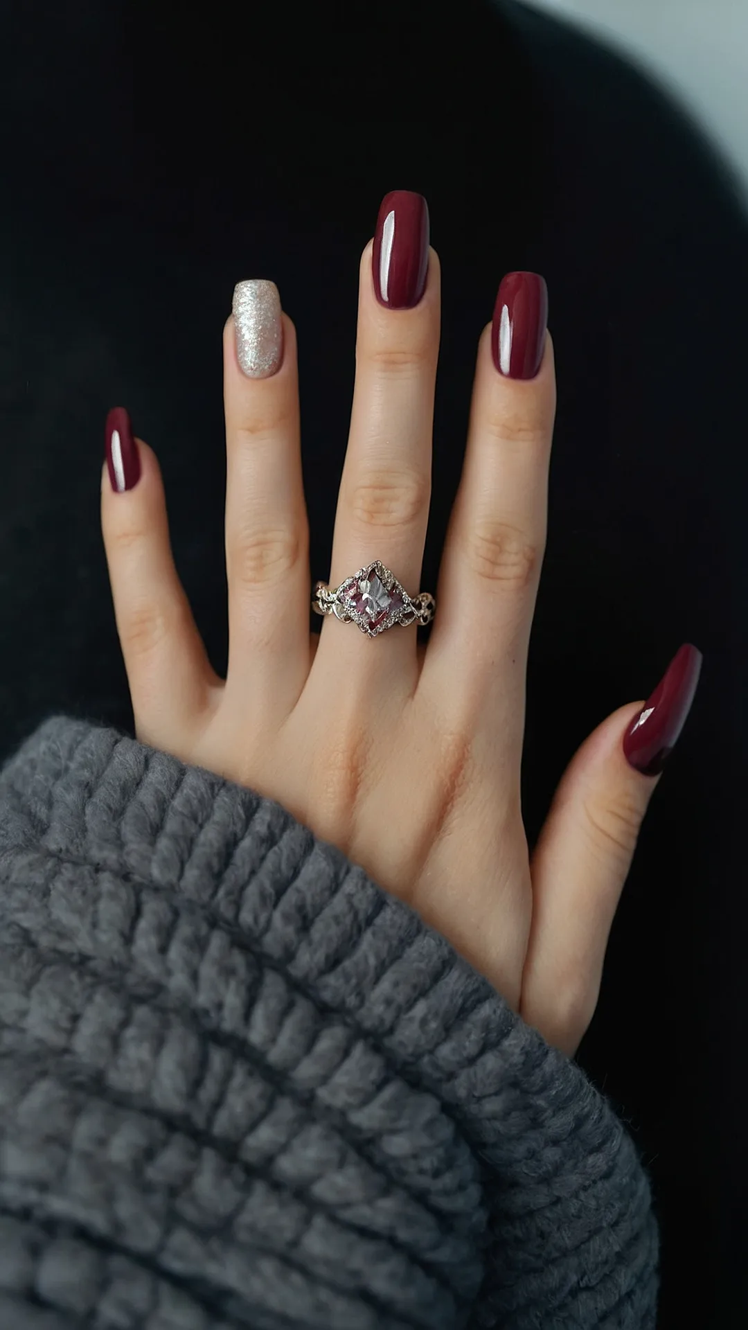 Blinged Burgundy: