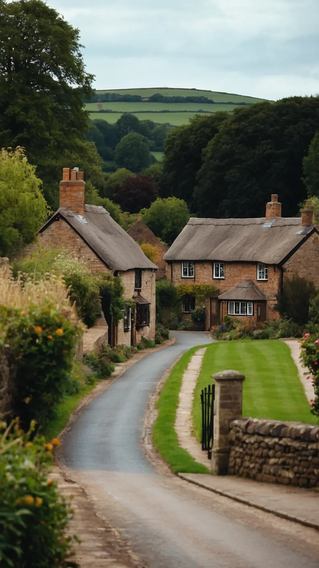 A Quaint English Village Lane