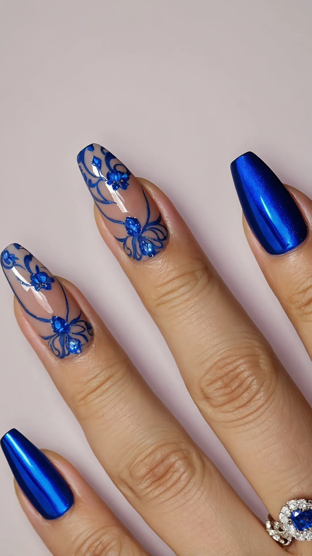 Blue Bloom Nails