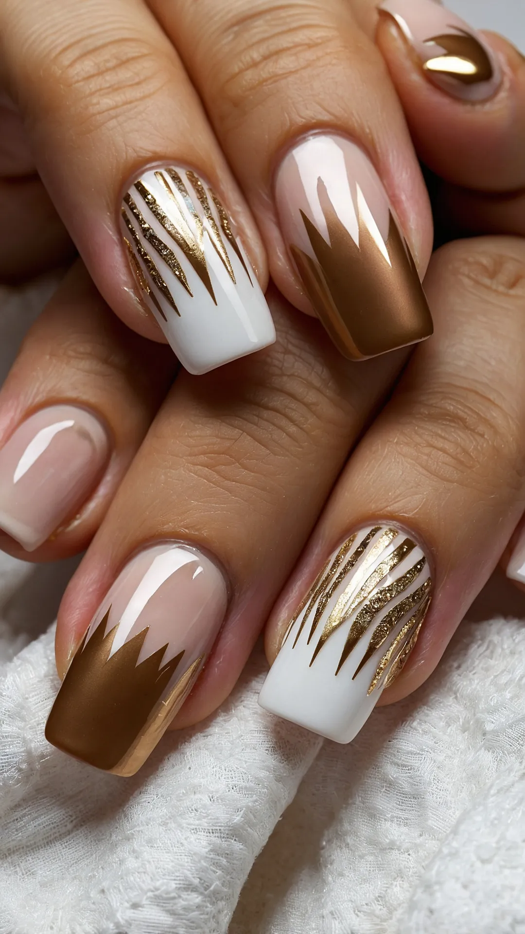 <p>Who said fall has to be all muted tones and pumpkin spice lattes? These nails are here to prove that autumn can totally sparkle! With their sleek black tips, classic nude base, and enough dazzling gems to make a disco ball jealous, you’ll be rocking the most glamorous look as the leaves start to change. Seriously, these aren't just nails; they're tiny masterpieces ready to catch every bit of sunlight, or even moonlight, during those crisp fall evenings.</p><p>Now, we all know carrying around fingers adorned with this much sparkle might make everyday tasks a little, shall we say, *adventurous*. Opening a soda can or even just typing on your phone could become an Olympic sport! But honestly, who cares when your hands look this amazing? These nails aren't just for looking pretty; they're a statement. Be prepared for compliments, envious stares, and maybe a few questions about where you store your tiny diamond-mining tools. It’s all part of embracing your inner fall queen, one fabulous, bedazzled nail at a time!</p>