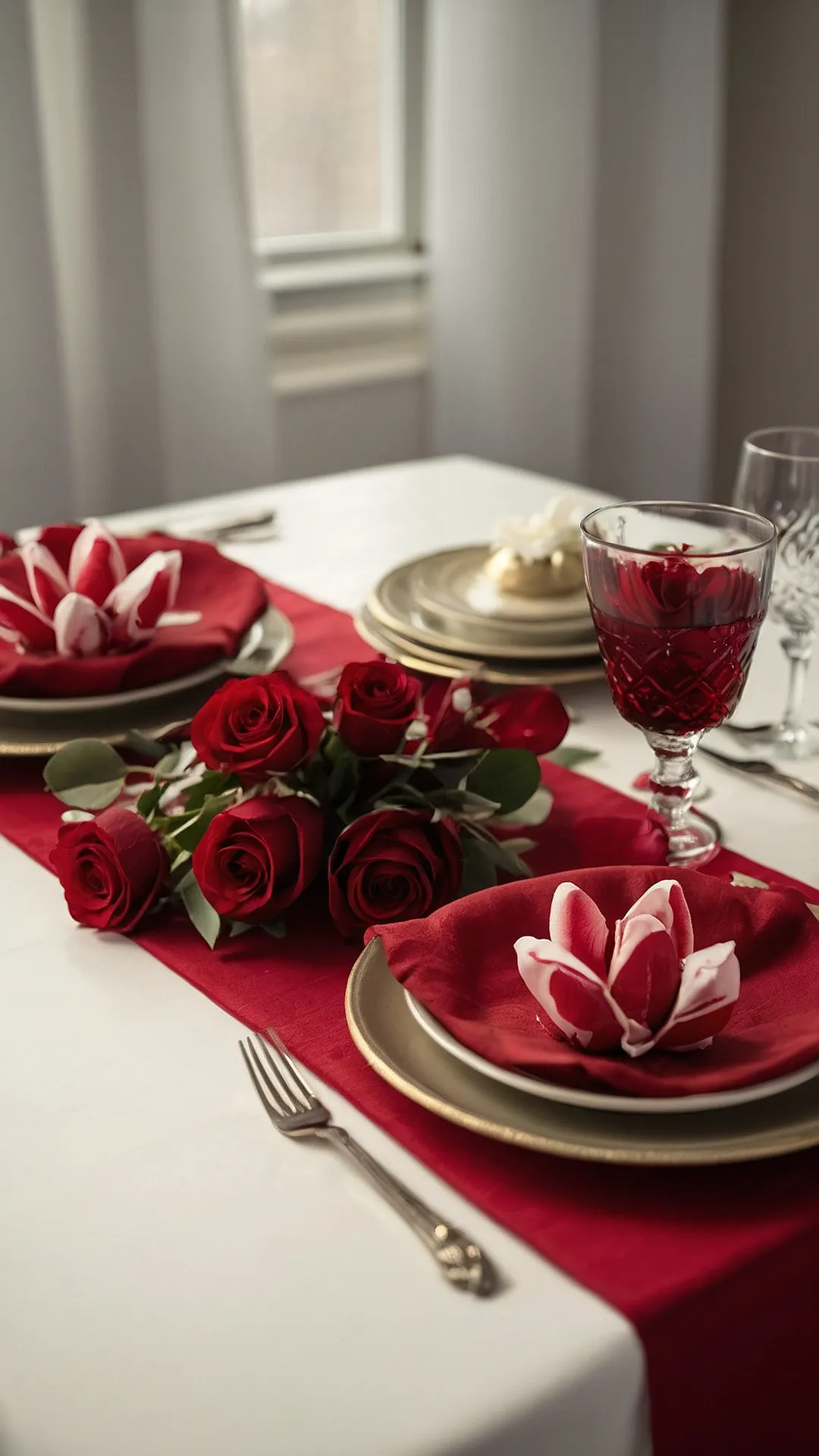 Romantic Table, Lit Hearts