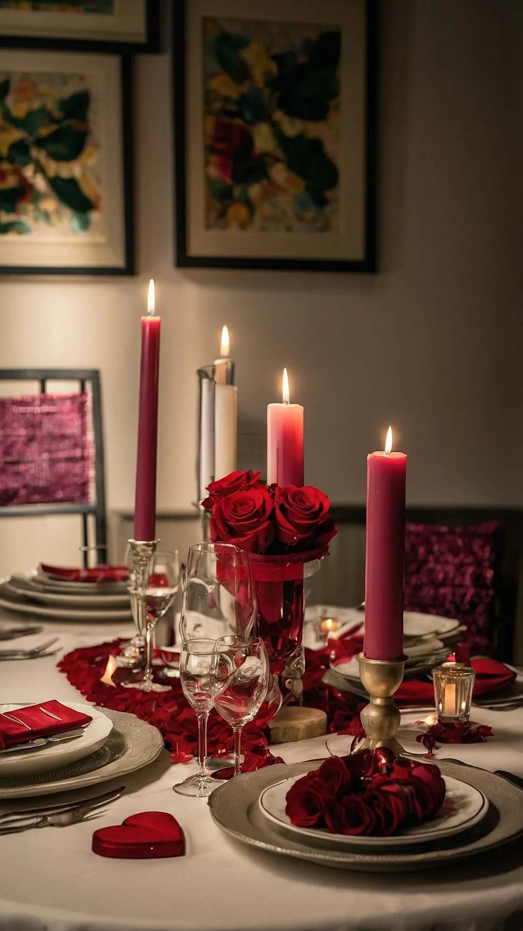 Valentine's Glow: Table Setting