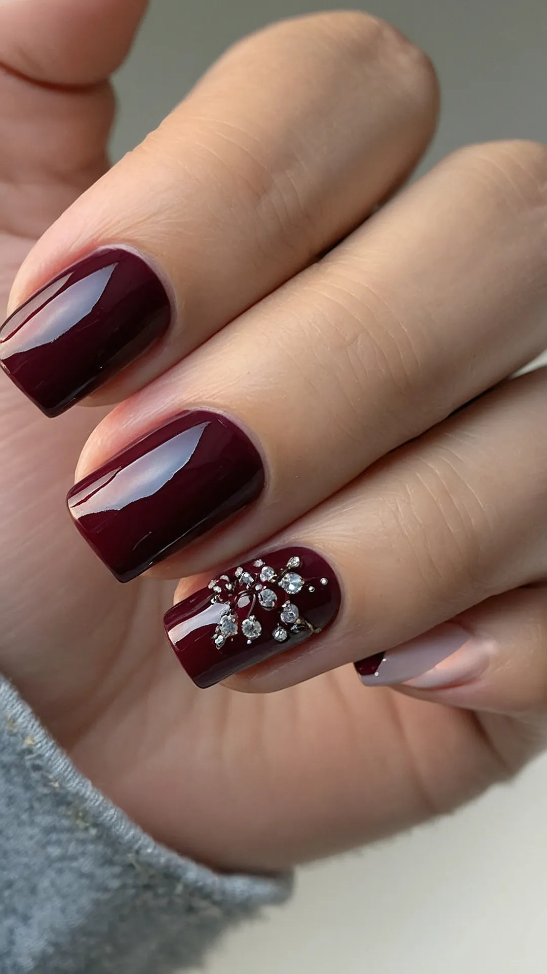 Fancy Burgundy Nails