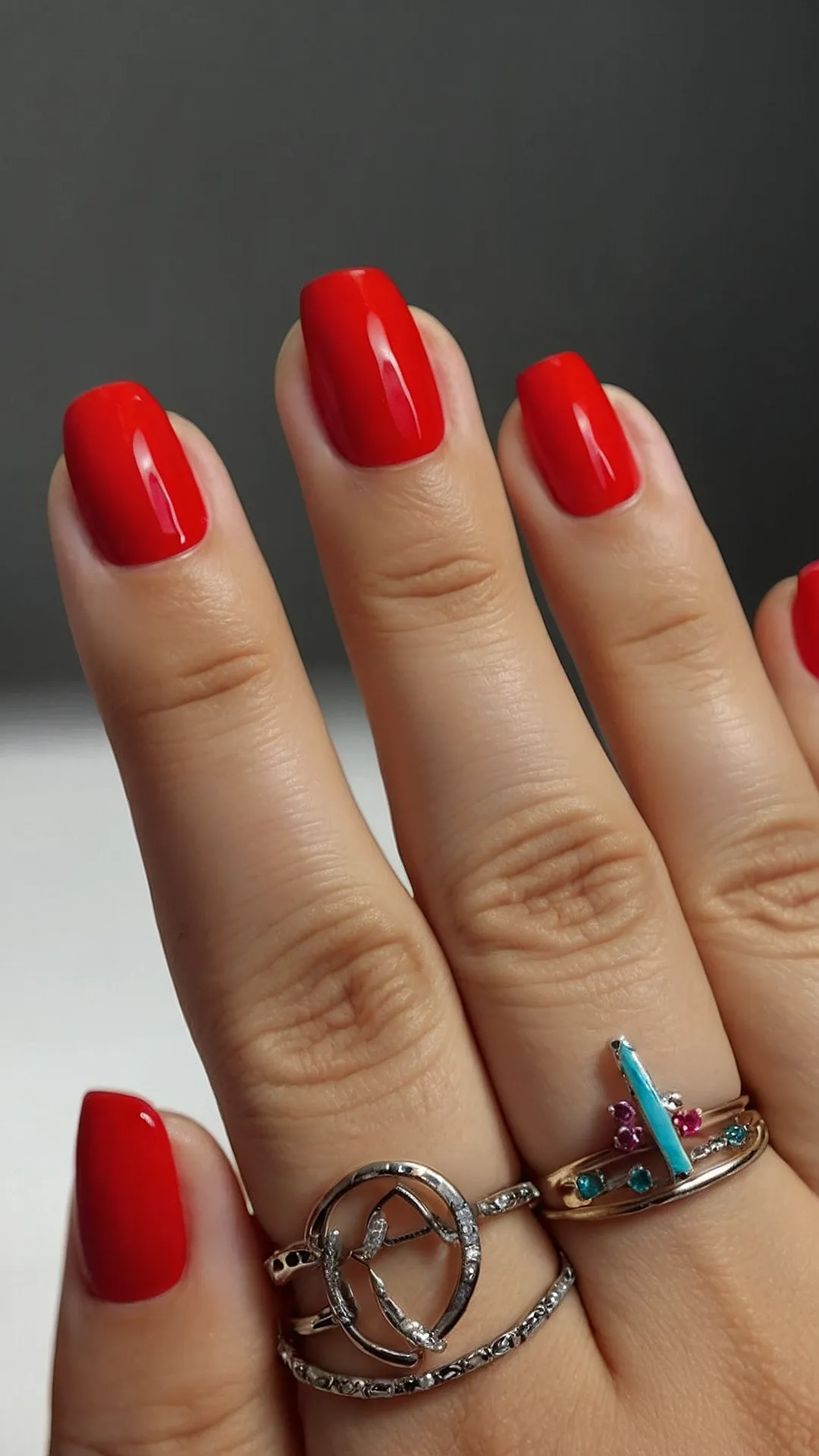 Red Hot Nails & Ring Stacks!