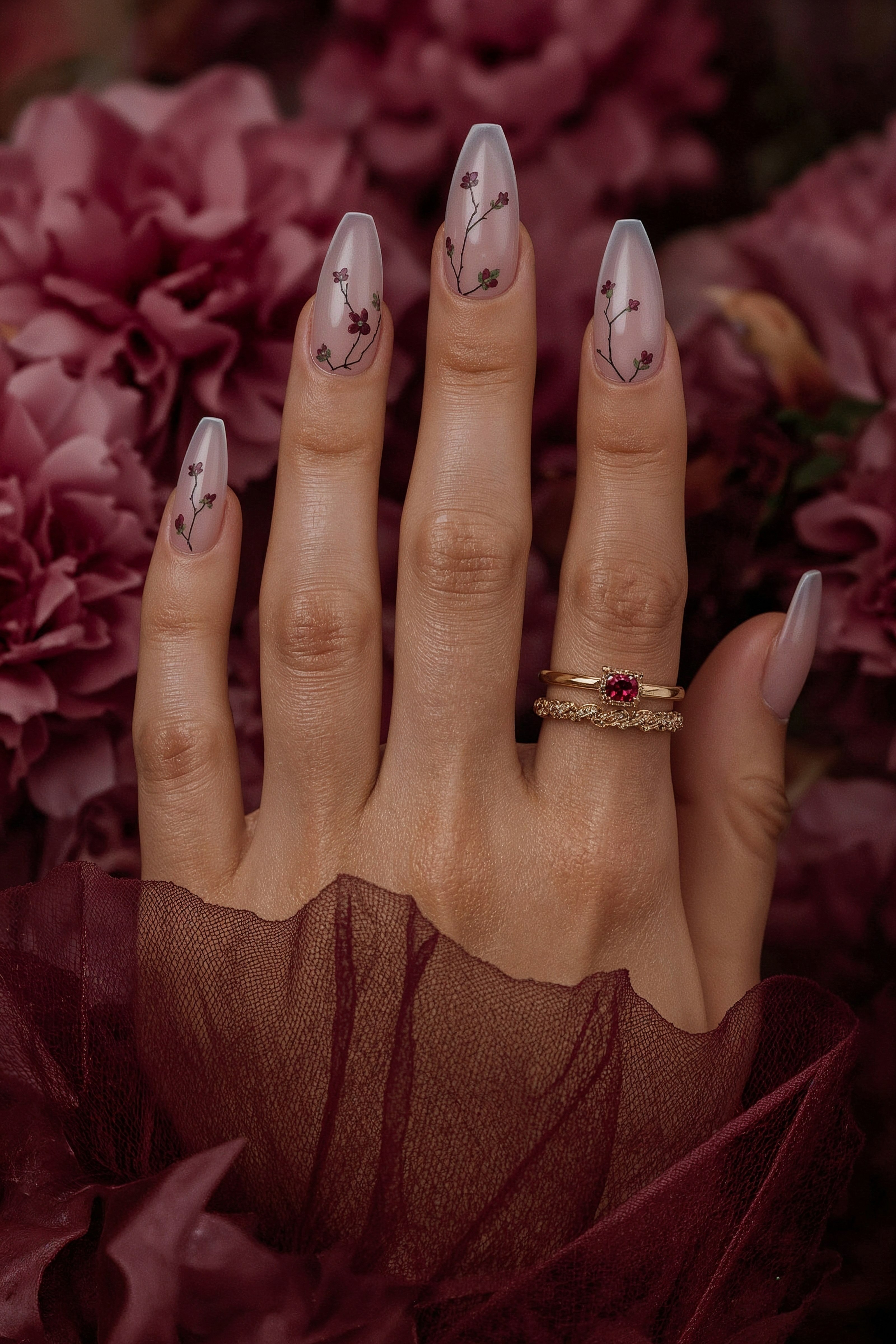 The Allure of Elegant Floral Vine Nail Designs