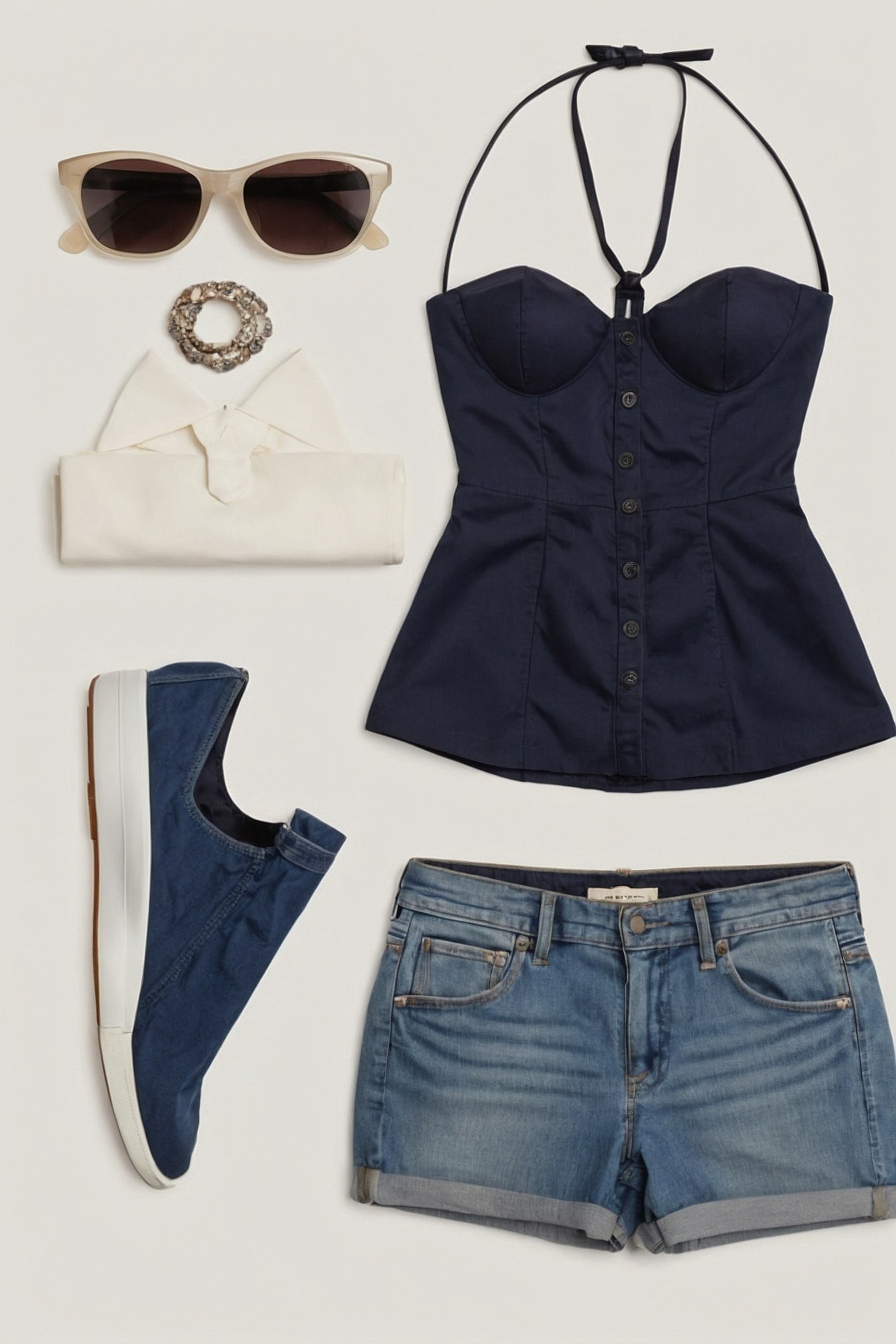 Denim and Dark Navy Outfit Details