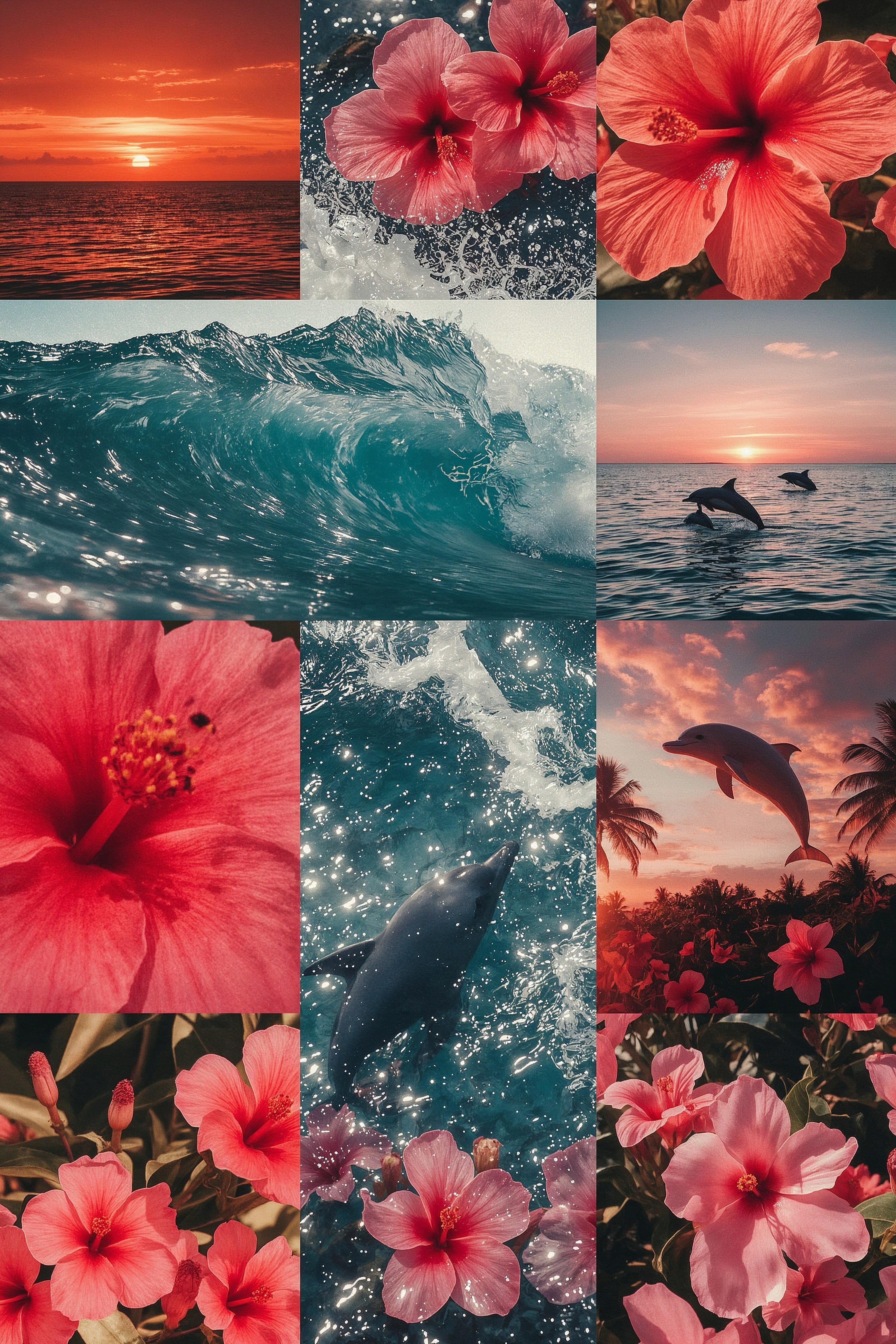 Sunset hues meeting oceanic blues