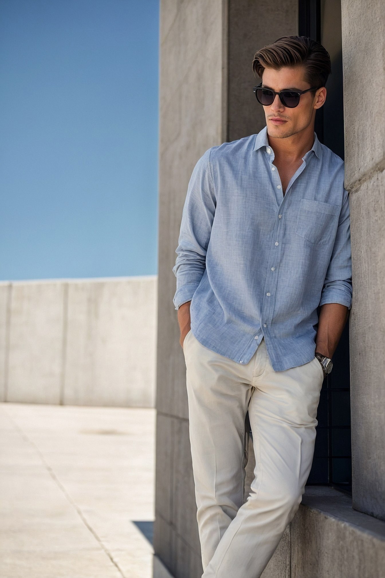 Crisp Linen Blend Shirt and Chinos