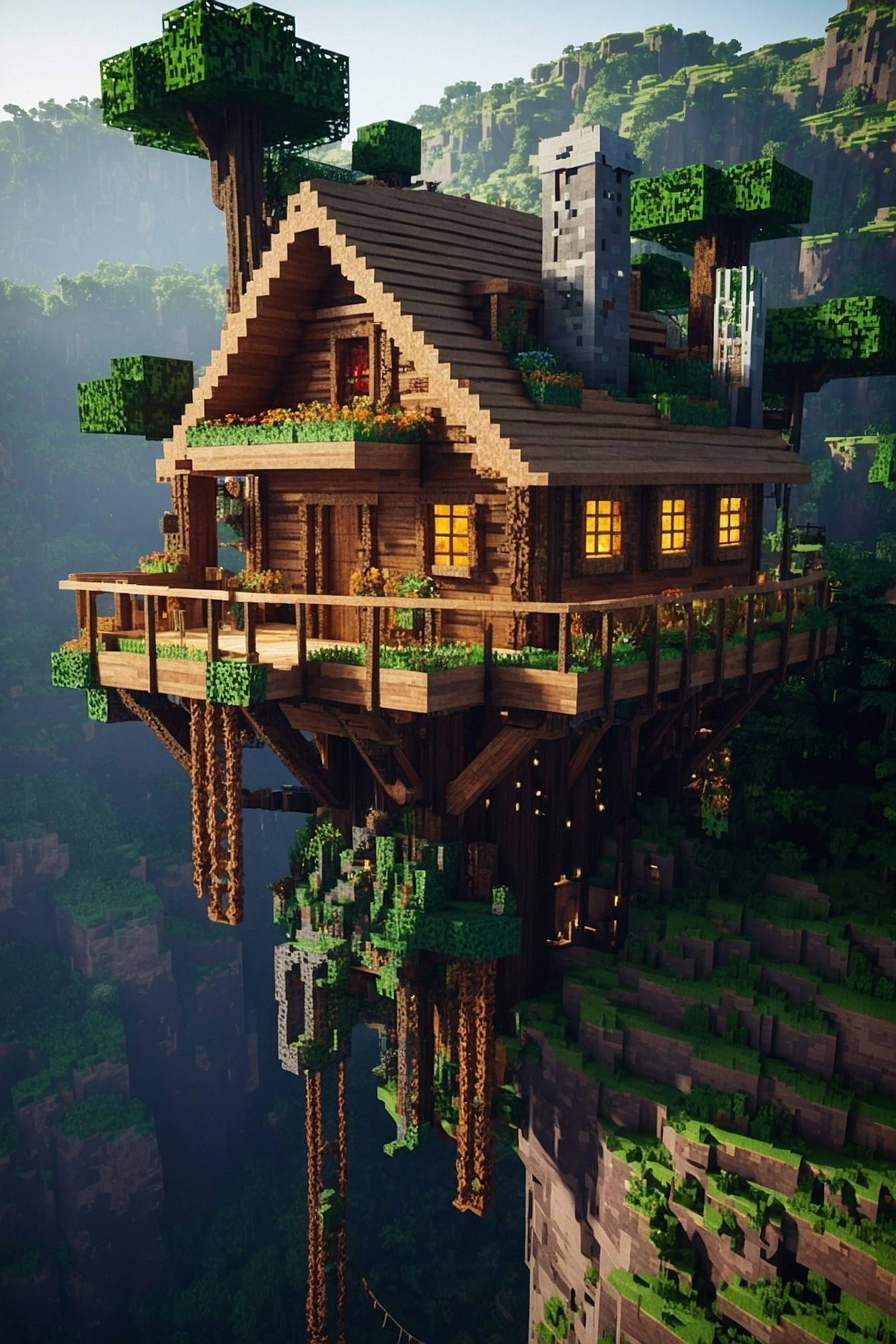 Wood and Stone Canopy Dwelling