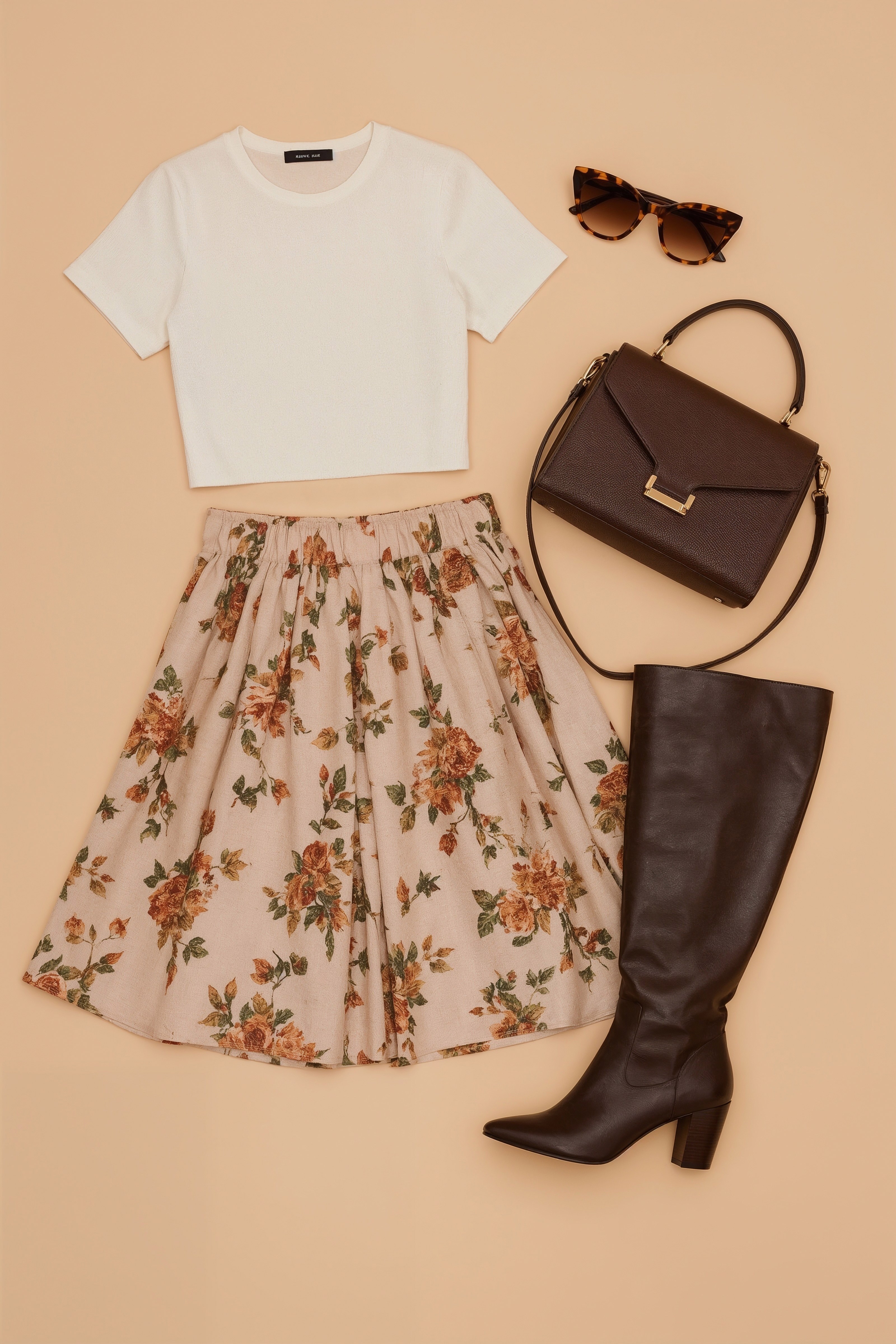 Soft floral print meets crisp cotton tee