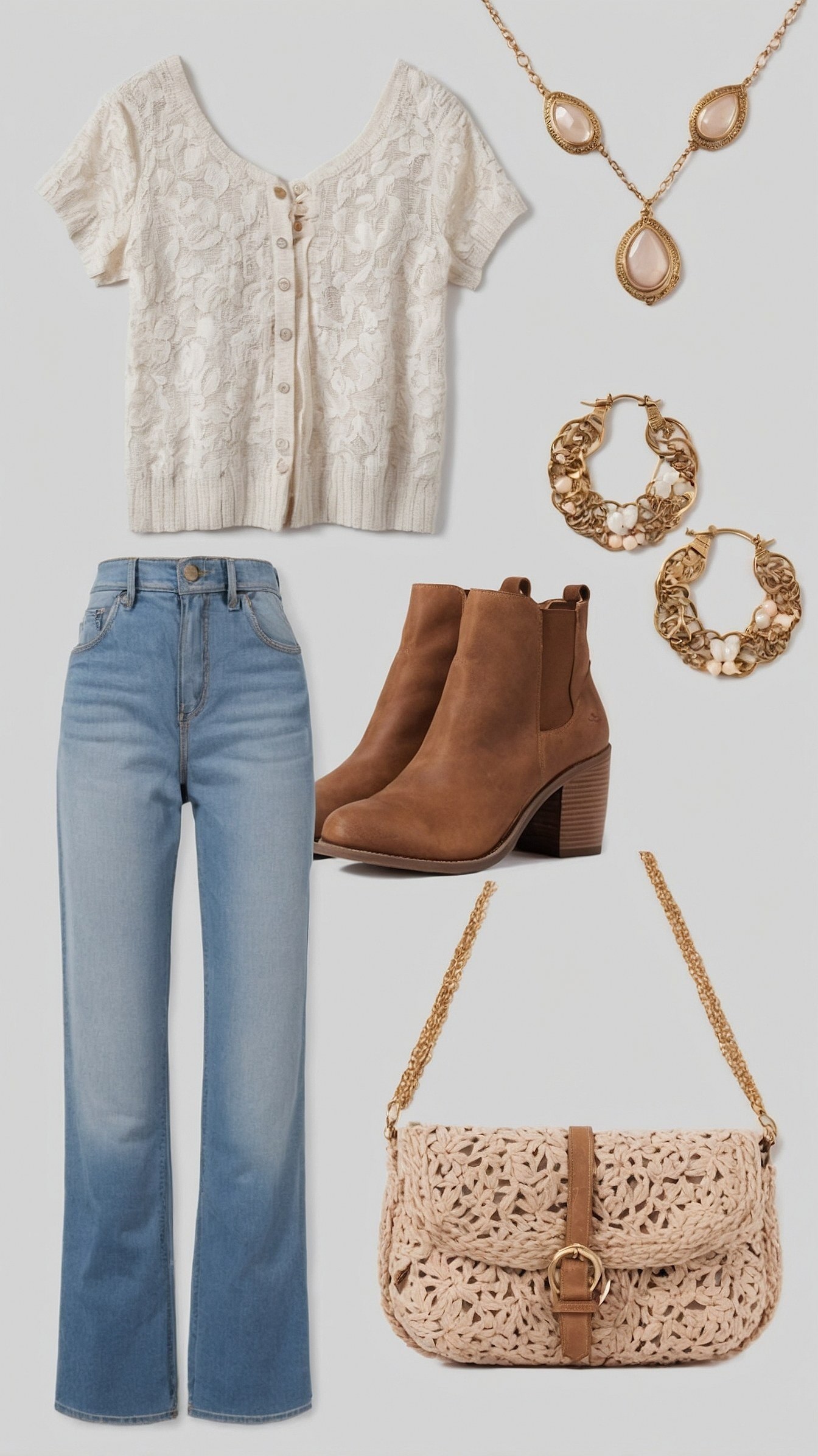 Soft Lace Texture atop Classic Denim